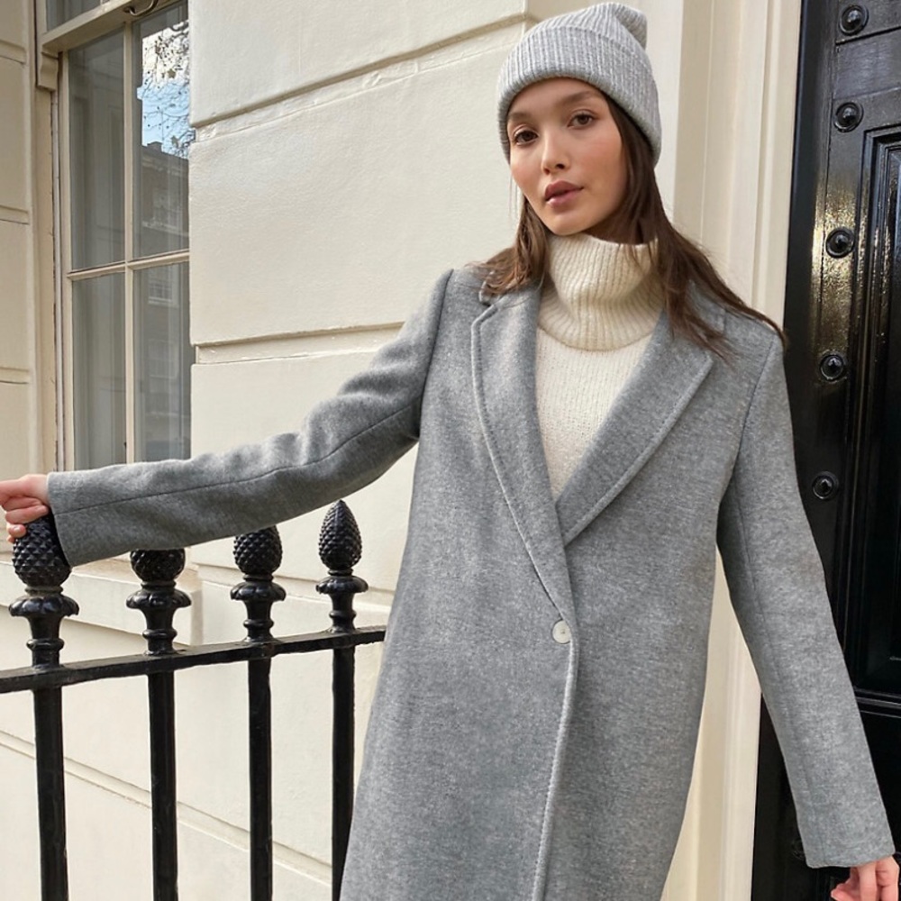 Aritzia Stedman Wool Coat Grey Size Small